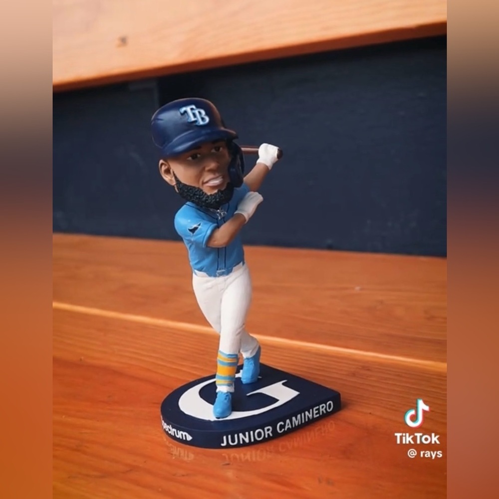 NIB Junior Caminero Tampa Bay Rays SGA Bobblehead 2025 Baseball Collectible - Picture 4 of 16